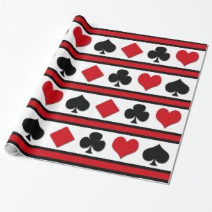 Four card suits wrapping paper