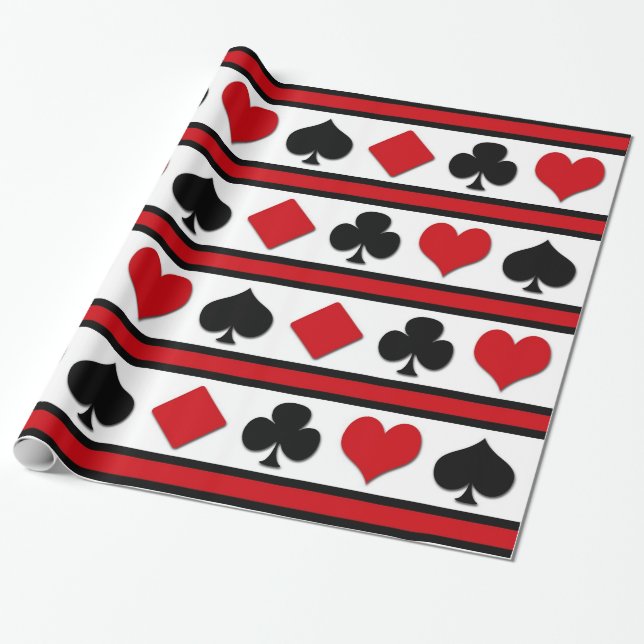 Four card suits wrapping paper (Unrolled)