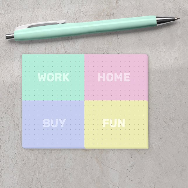 Four Categories Dot Grid Organising Post-it Notes (Creator Uploaded)