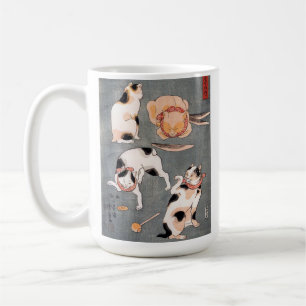 Four cats in different poses by Utagawa Kuniyoshi Coffee Mug