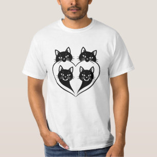 Four Cats One Heart – Cute Family Cat Love T-Shirt