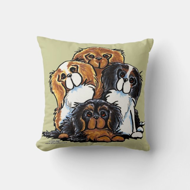 Four Cavalier King Charles Spaniels Cushion (Front)