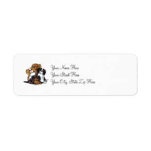 Four Cavalier King Charles Spaniels Return Address Label