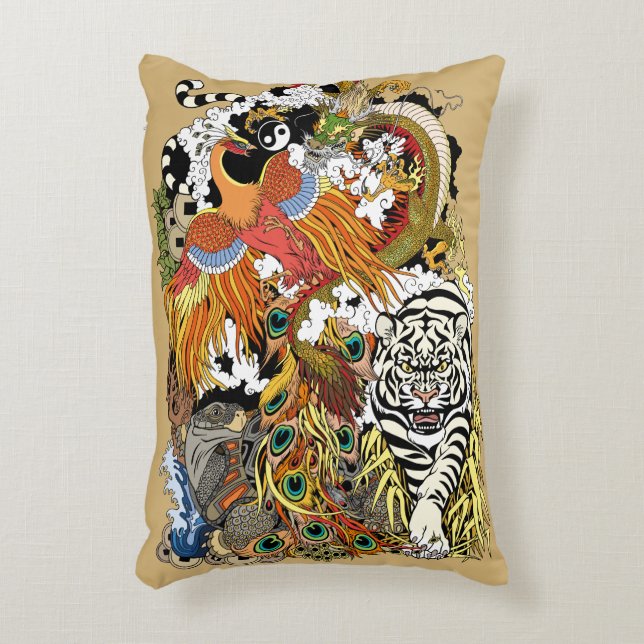 four celestial animals decorative cushion (Front(Vertical))