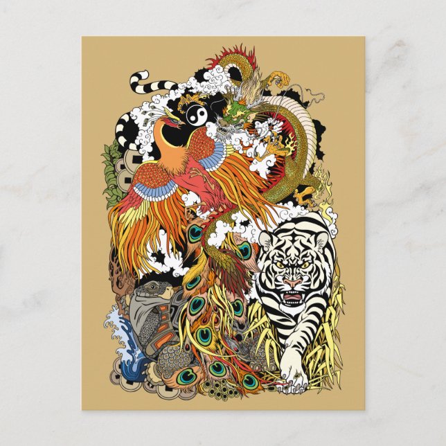 four celestial animals postcard (Front)