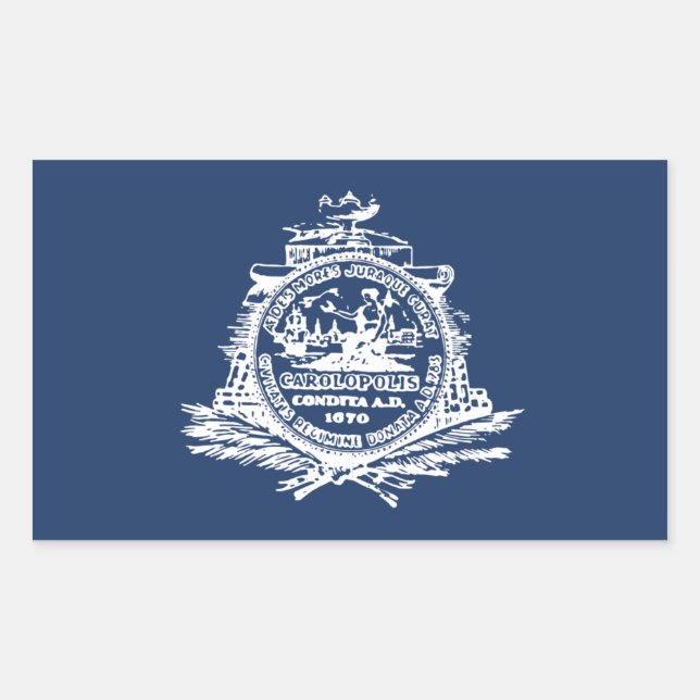 FOUR Charleston, SC Flag Rectangular Sticker (Front)