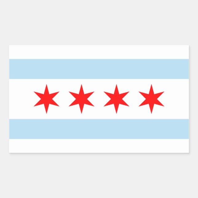 FOUR Chicago Flag Rectangular Sticker (Front)