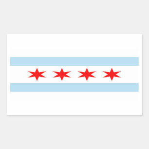FOUR Chicago Flag Rectangular Sticker