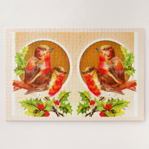 Four Christmas robins Jigsaw Puzzle