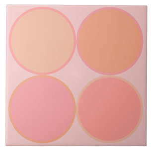 Four circles in Millenial pink and peach Ceramic Tile
