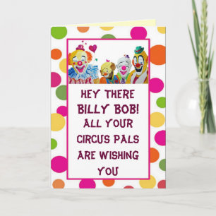 Four Clowns Greeting Card