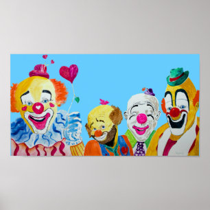 Four Clowns Print
