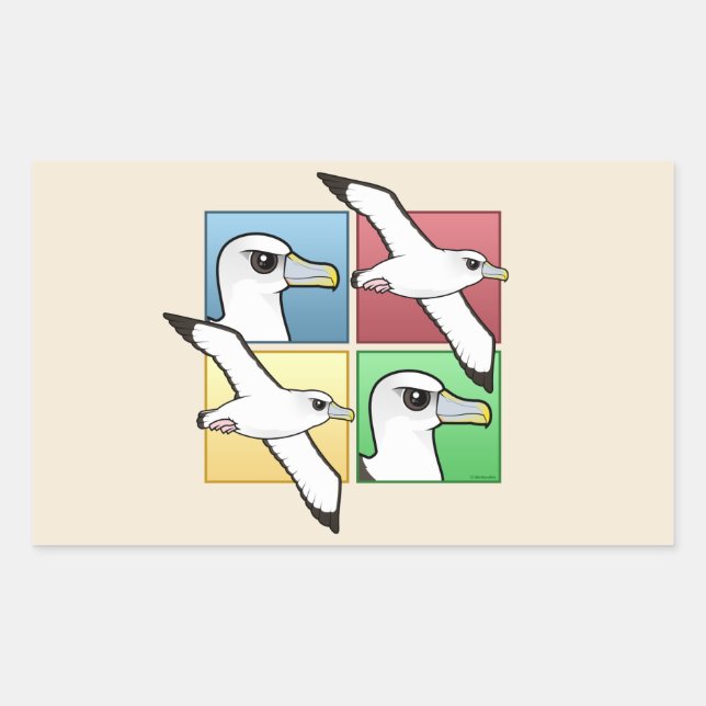 Four Colour Albatross Rectangular Sticker (Front)