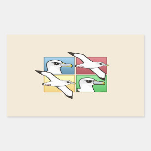 Four Colour Albatross Rectangular Sticker