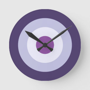Four Colour Combo - Blue Violet Purple Lavender Round Clock