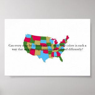 Four Colour Map Poster