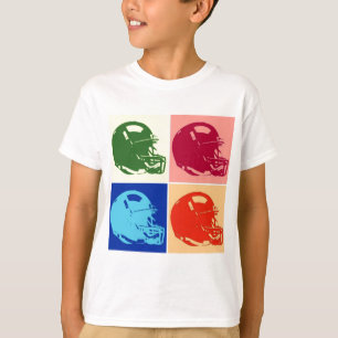 Four Colour Pop Art Football Helmet T-Shirt