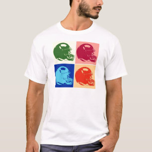 Four Colour Pop Art Football Helmet T-Shirt