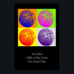 Four Colour Pop Art Motivational Quote Poster<br><div class="desc">I Love This Game. Popular Sports - Basketball Game Ball Image.</div>
