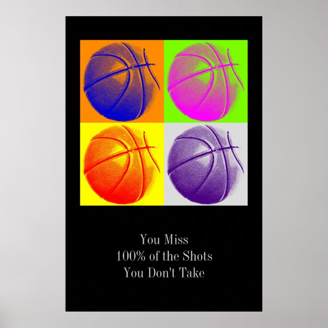 Four Colour Pop Art Motivational Quote Poster (Front)