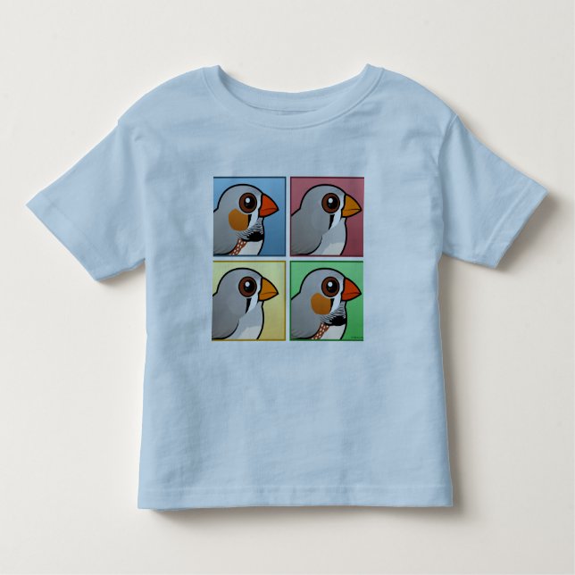 Four Colour Zebra Finch Toddler T-Shirt (Front)