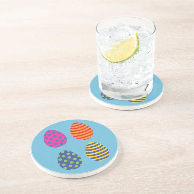 Four coloured easter eggs coaster (Side)