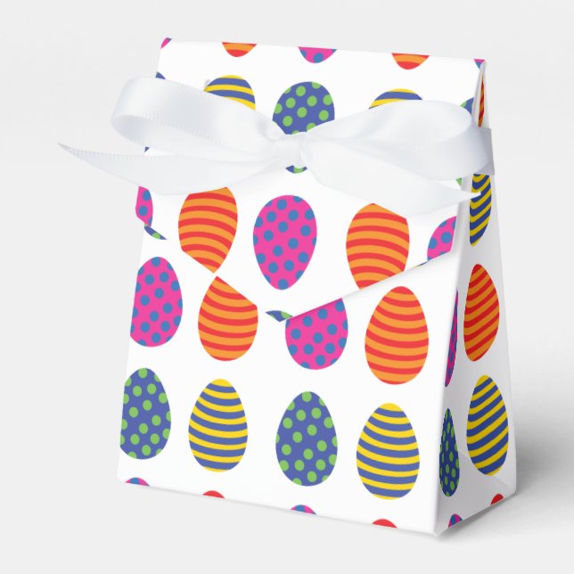 Four coloured easter eggs favour box (Front Side)