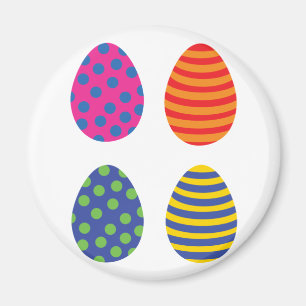 Four Coloured Easter Eggs Magnet