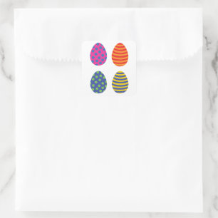Four Coloured Easter Eggs Square Sticker