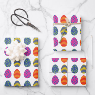 Four Coloured Easter Eggs Wrapping Paper Sheet
