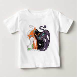 Four Colourful Cuddling Cats - Hugs - Painting Fun Baby T-Shirt