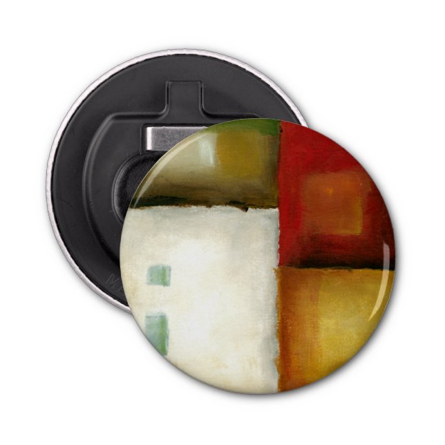 Four Colourful Rectangles by Chariklia Zarris Bottle Opener (Front)