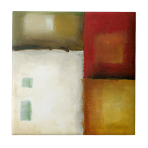 Four Colourful Rectangles by Chariklia Zarris Ceramic Tile