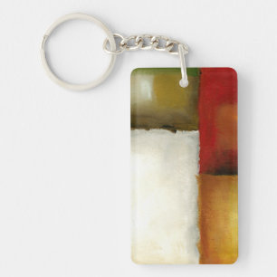 Four Colourful Rectangles by Chariklia Zarris Key Ring