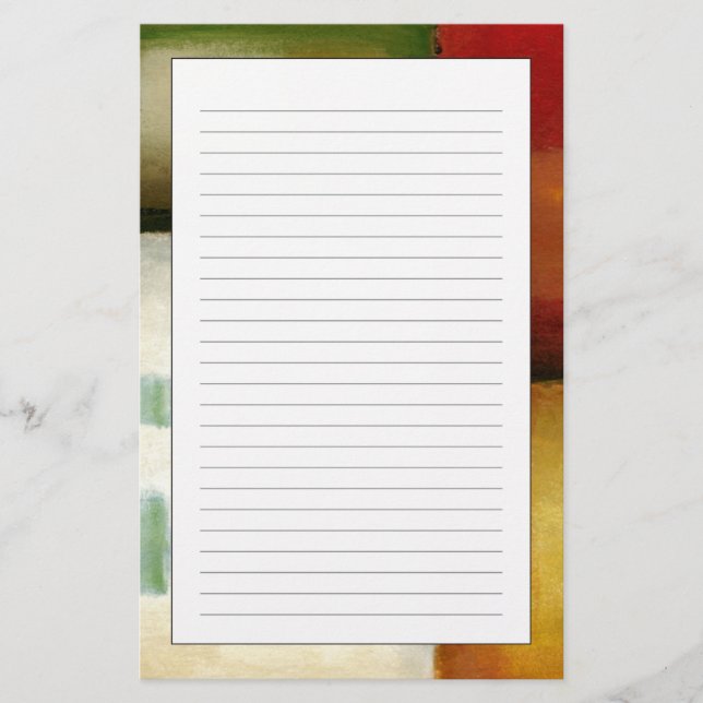 Four Colourful Rectangles by Chariklia Zarris Stationery (Front)