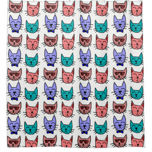 Four Cool Cats Shower Curtain