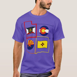 Four Corners Arizona Colorado New Mexico and Utah  T-Shirt