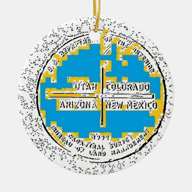 Four Corners Four States Ceramic Ornament (Front)