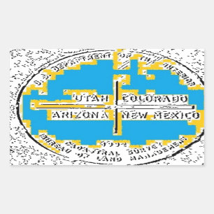 Four Corners Four States Rectangular Sticker
