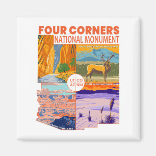 Four Corners National Monument w/ National Parks 2 Magnet