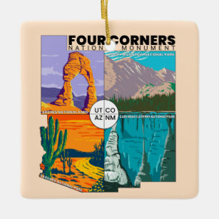 Four Corners National Monument with National Parks Ceramic Ornament
