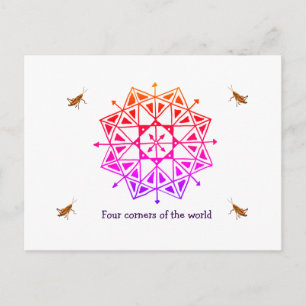 Four corners world postcard