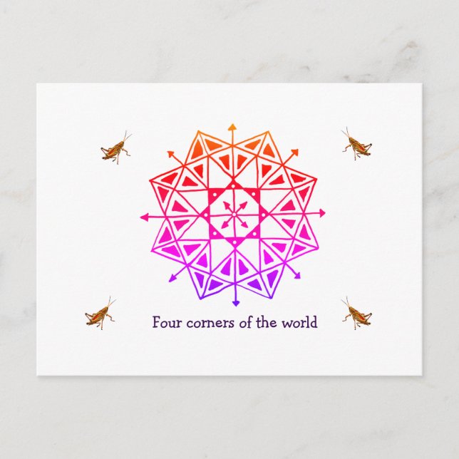 Four corners world postcard (Front)