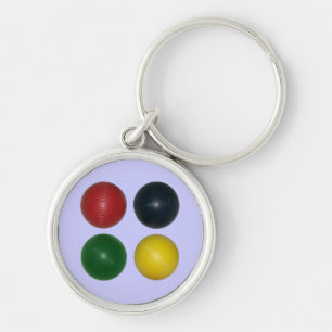Four Croquet Balls Key Ring
