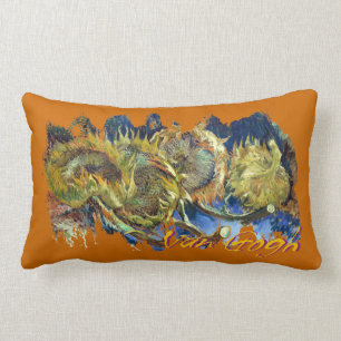 Four Cut Sunflowers by Van Gogh Lumbar Cushion