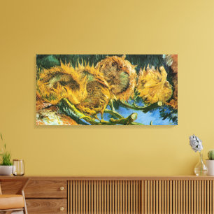 Four Cut Sunflowers by Vincent van Gogh Canvas Print