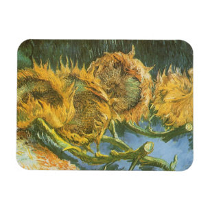 Four Cut Sunflowers by Vincent van Gogh, Fine Art Magnet
