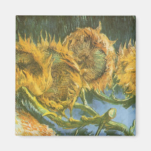 Four Cut Sunflowers by Vincent van Gogh, Fine Art Magnet