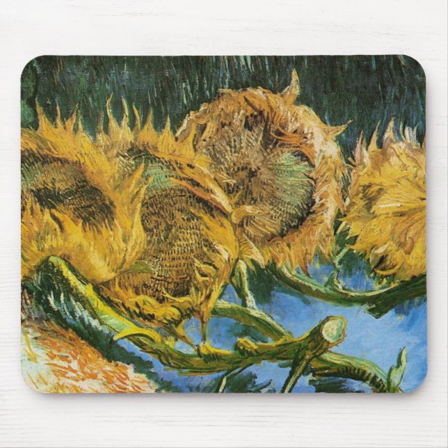 Four Cut Sunflowers by Vincent van Gogh Mouse Pad (Front)
