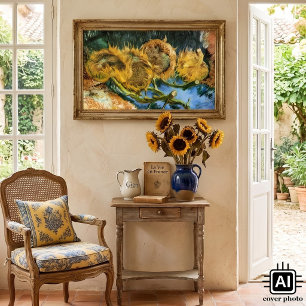Four Cut Sunflowers by Vincent van Gogh Poster